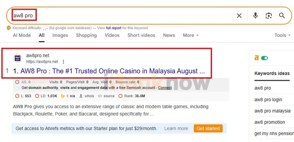 AW8 Pro SEO Results